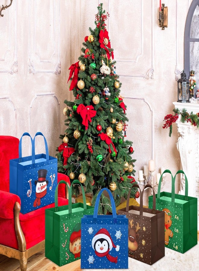 Clysee 24 Pcs Christmas Gift Bags with Handles 12.6 x 9.8 x 6.7 Inch Large Non-Woven Tote Bags Christmas Reusable Treat Bags for Gifts Wrapping Shopping Xmas Holiday Party Favors - Image 5